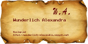 Wunderlich Alexandra névjegykártya